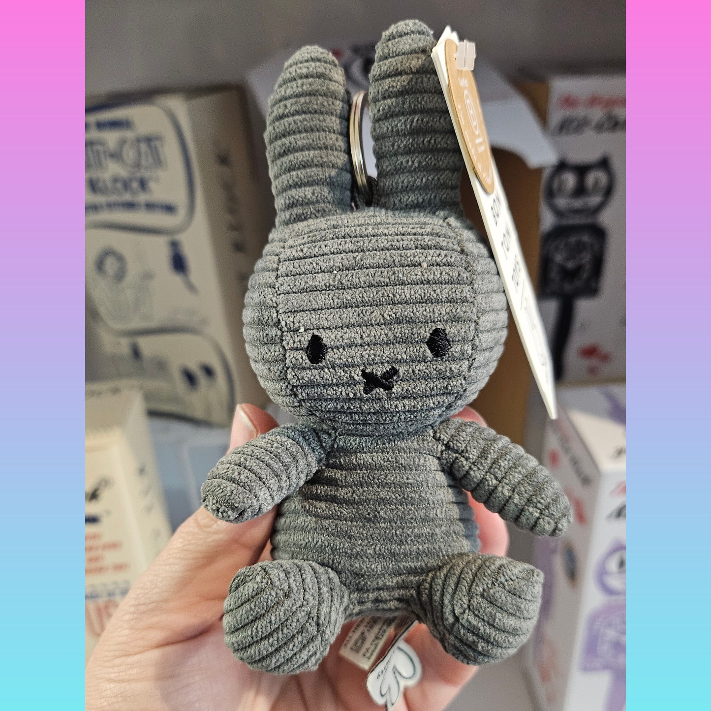 Miffy Grey Corduroy Keychain