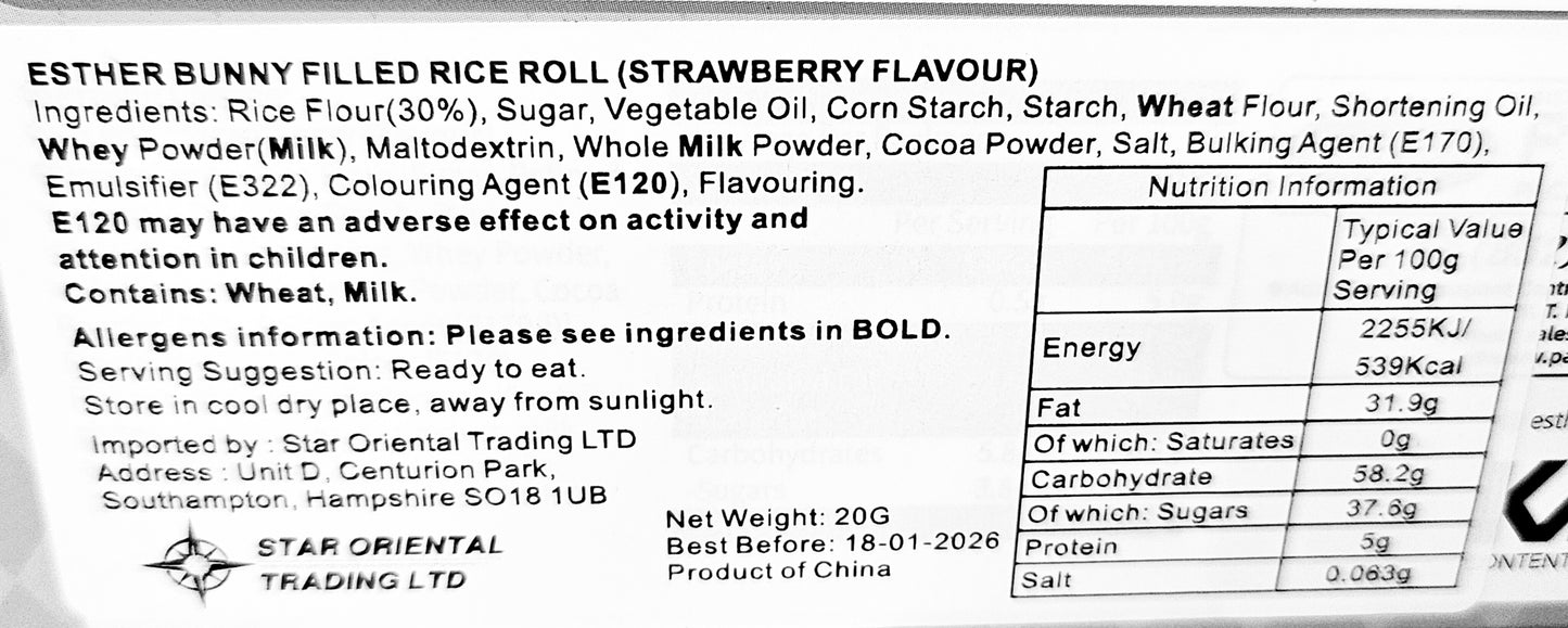 Esther Bunny Strawberry Rice Snacks with Mirror